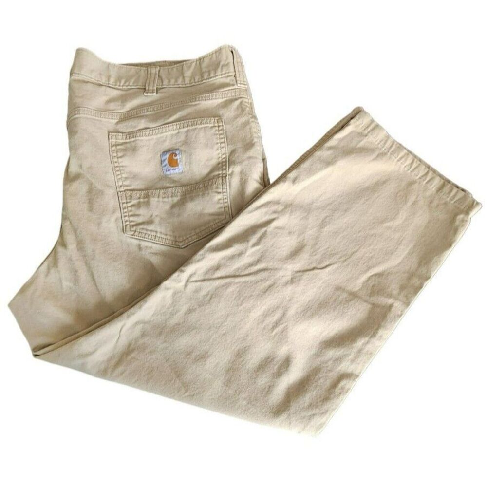 Carhartt Relaxed Fit Corduroy Pants Mens 42x30 Tan Khaki Workwear Trousers